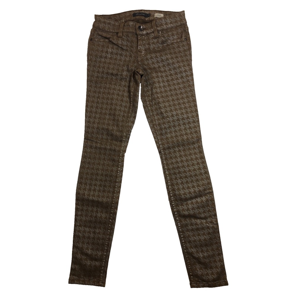 Level 99 Anthropologie Jeans Womens 25 Brown Silver Metallic Janice Ultra Skinny - Picture 2 of 13